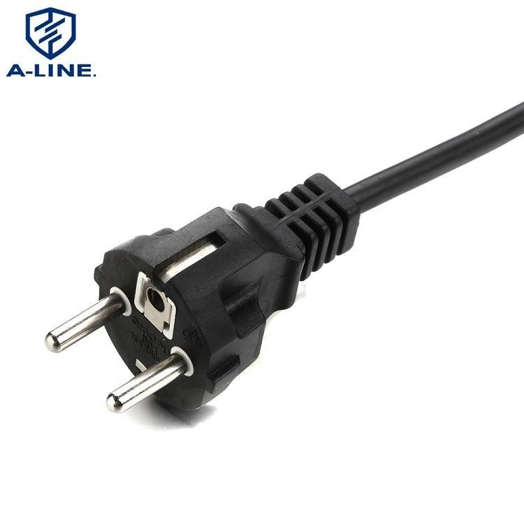 VDE Approved European 3 Pins Schuko Power Cord Straight Angle with C13 Connector