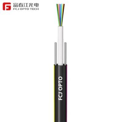 4core or 8 Core Outdoor Aerial Singlemode Sm mm Armoured Fiber Optical Cable with Steel Messenger FTTH Flat Drop Cable Fibra Optica Cable GYXY