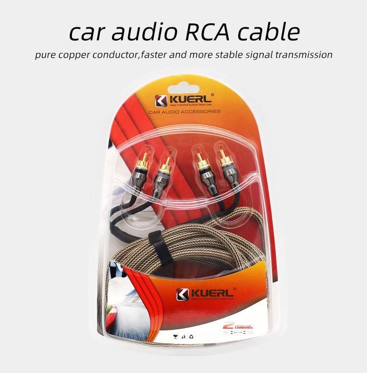 New 2/3/5m Pure Copper Car Audio 2RCA to 2RCA Audio Grade RCA Interconnect Cable
