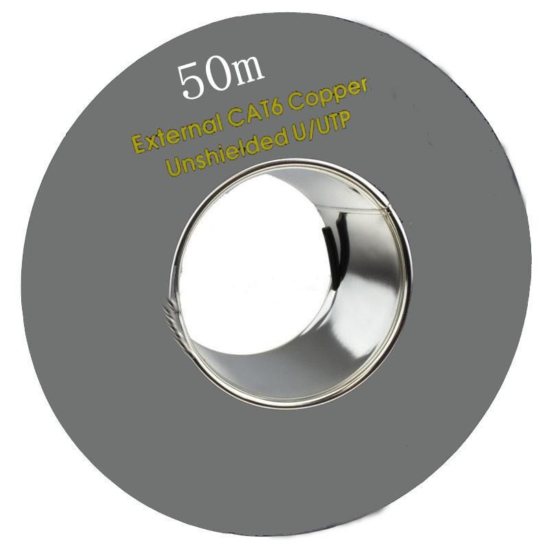 Outdoor CAT6 U/UTP Copper Eca 50m Cardboard Reel Ethernet Network Solid PE Cable