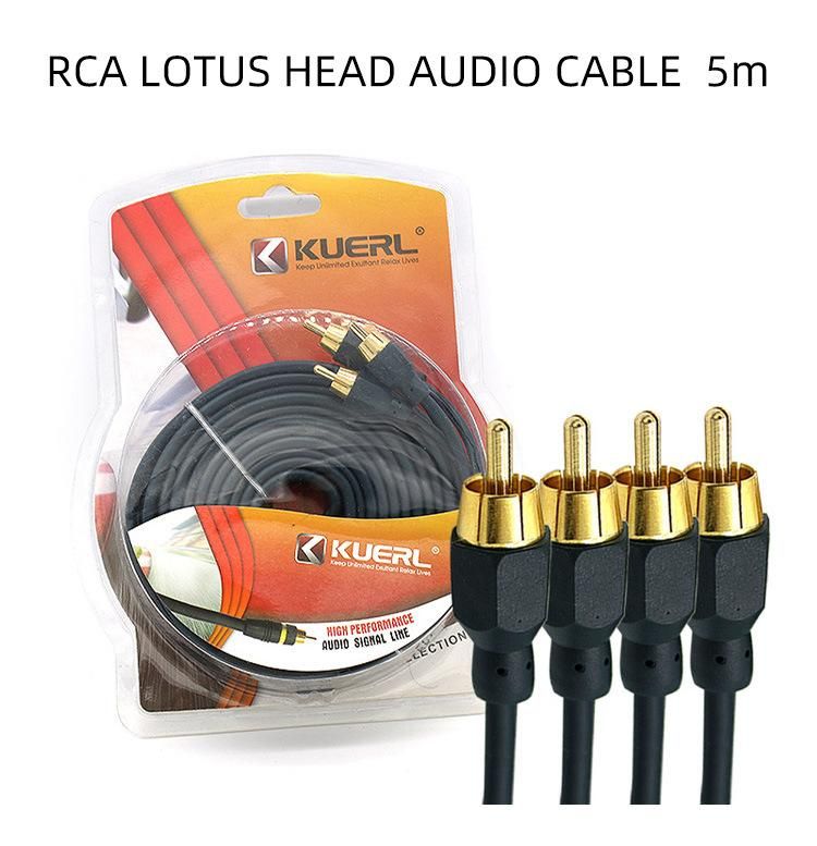 High Quality 5m RCA Cables Interconnect Cable Audio/Video Cable for Car Audio