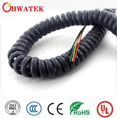 UL Industrial Coiled Spiral Retractable Power Spring Push Pull Curly Cord Electric Electrical Cable Wire