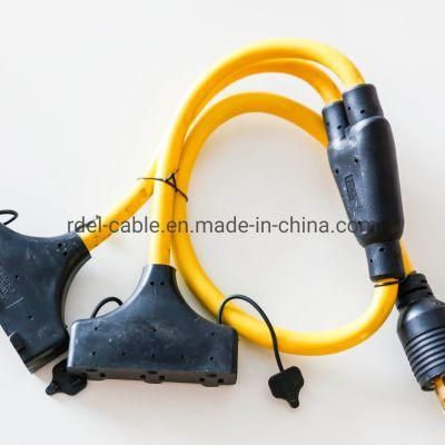 NEMA L6-20p to 2X NEMA L6-20r Power Splitter Cable - 10AWG Sjt 14/3