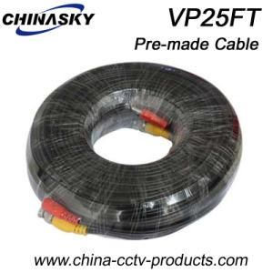 Pre-Made Camera Cable with BNC and DC Connectors, CCTV Coaxial Cable 25m (VP25FT)