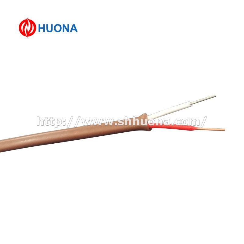 T Type Thermocouple Extension Wire with FEP PTFE PFA Insulation White and Brown / Jacket