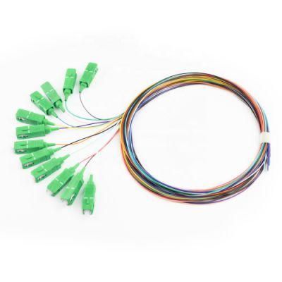 Fiber Optic Pigtail Sc APC Connector Simplex 0.9mm White Color Cable