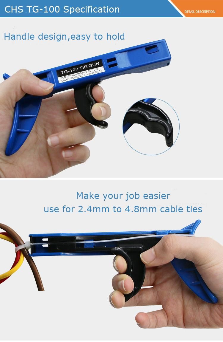 Tg-100 2.4mm to 4.8mm Cheap Cable Tie Fasten Cable Tie Tools