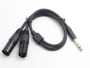 Premium 6.35mm Splitter Trs to Dual XLR Male Guitar Cable