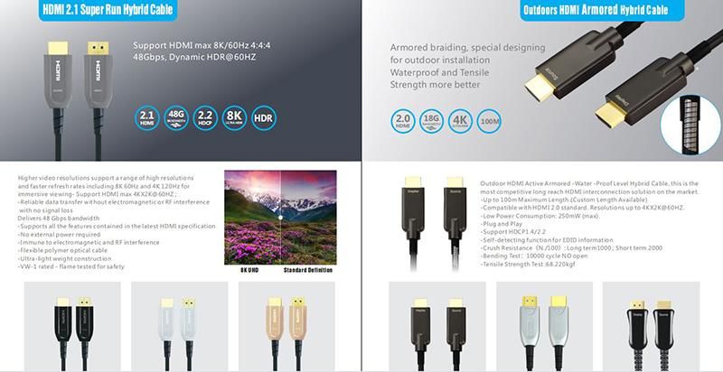 High Quality HDMI Cable, Fiber Cable, USB-C Cable, Data Cable, Type-C Docking, USB Cable, Dp Cable, HDMI, USB, Mfi, Dp, Fiber and Audio & Video Accessories
