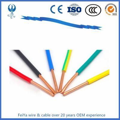 Feiya Factory Supply Competitive Price Solid Bare Copper Wire BV Od2.0mm Cable 300V/500V for House Wiring Electrical Wire/Cable