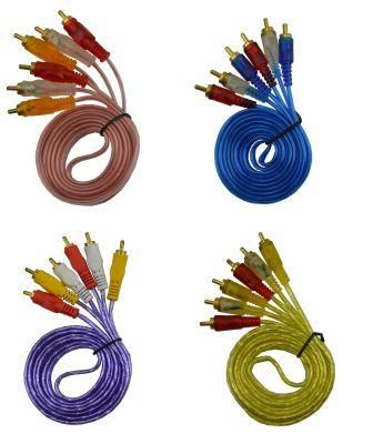 3RCA-3RCA Audio Video Transparent Cable RCA Cable