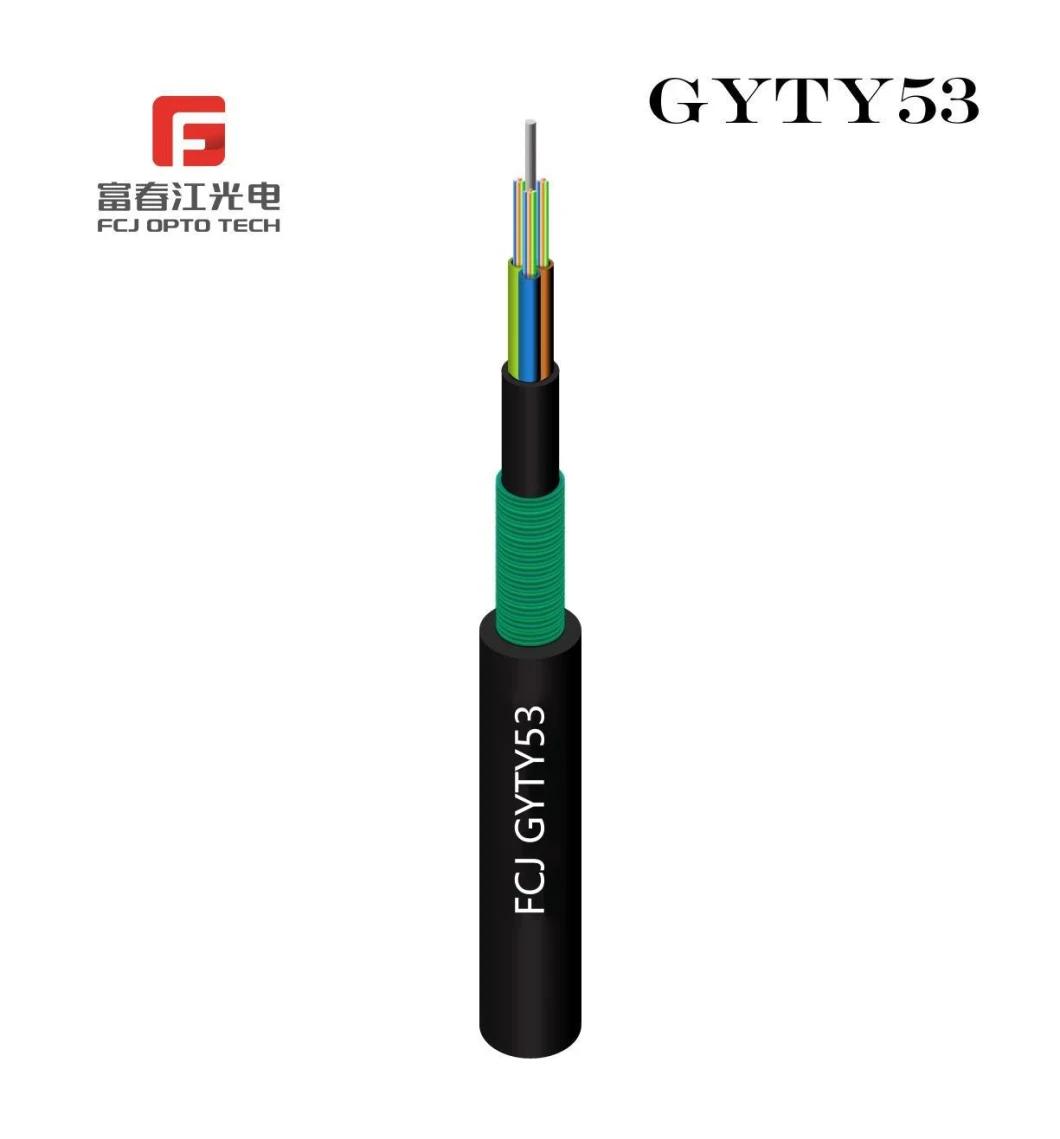 Thin PE Inner Sheath Gyty Factory Price Low Cost Hot Sale Aerial Round Wire Armoured Fiber Optic Cable