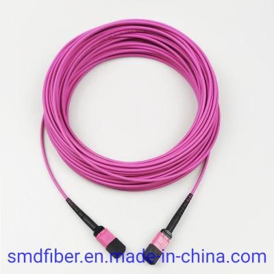 12 Cores MPO/MPO Om4 50/125 mm Optical Fiber Patchcord Fiber Cable Multimode FTTH