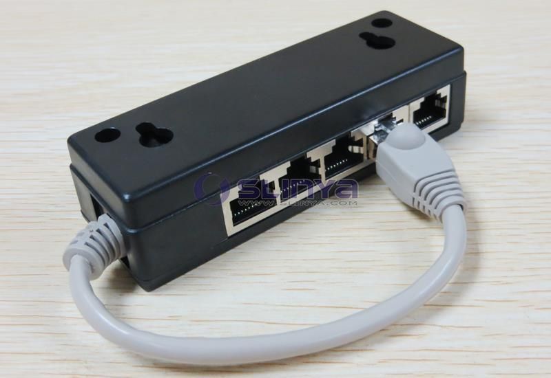Golden Plated 8p8c Male to Female Splitter 5 Ports RJ45 Network Cable