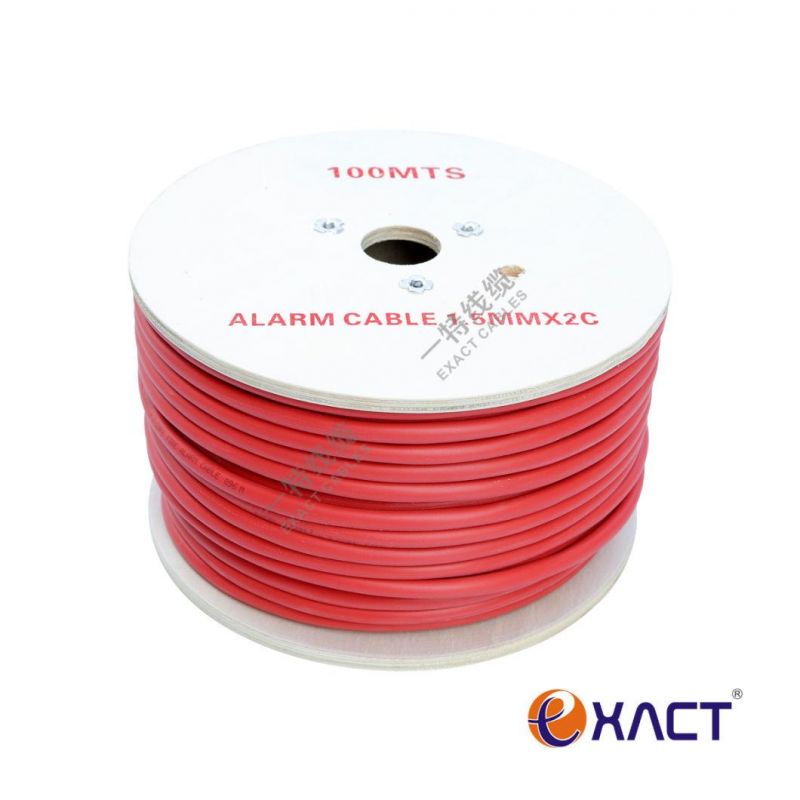 ExactCables-Shielded 2C 1.0mm2 solid copper conductor red PVC twisted pair fire alarm cable