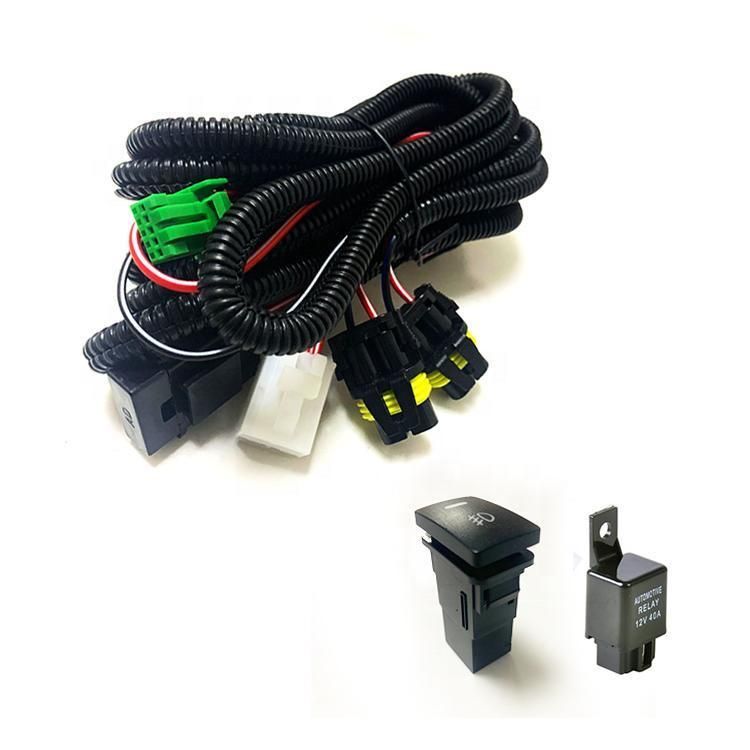 Custom OEM Fog Light Wire Harness Cable Assembly with 40A Relay for Automotive Accessories