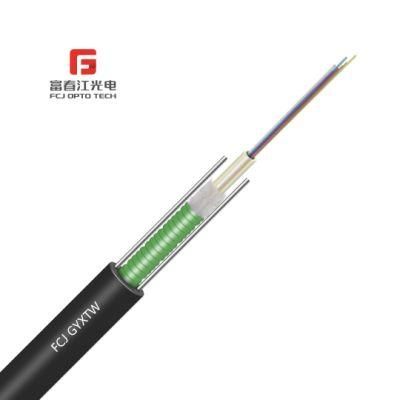 Gyfxtw Outdoor Steel Messenger Wire FRP G657 FTTH Drop Fibra Optica 1 2 4 Core Fiber Optic Cable