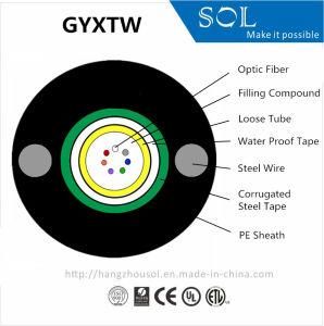 Outdoor Duct Central Tube GYXTW Optic Fiber Cable