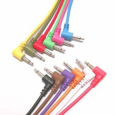 Colorful 3.5mm Mono Ts Patch Audio Data Cable Straight Angle