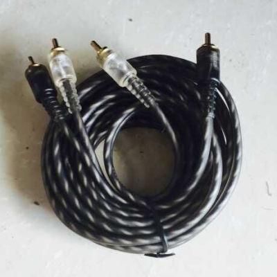 Transparent Brown 2RCA Plug to 2RCA Plug AV Cable RCA Cable