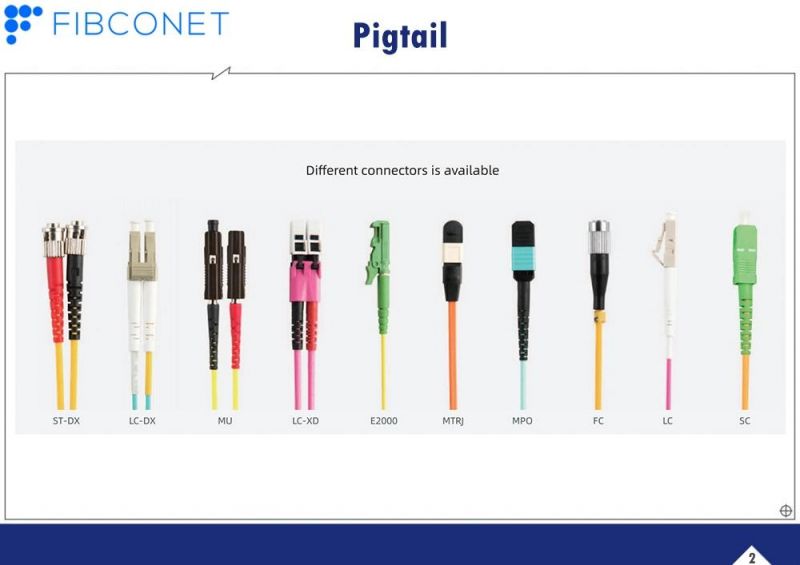 FTTH Single Mode 4 6 8 12 24 48 96 Core Distribution FC/Upc Fan-out Bundle Fiber Optic Pigtail