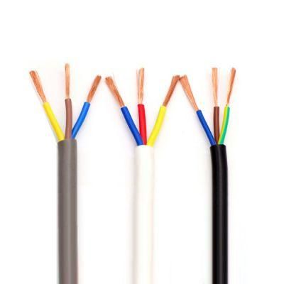 H05VV-F Bare Copper Conductor PVC Insulation Cable Flat 3 Core Cable PVC Electrical Cable