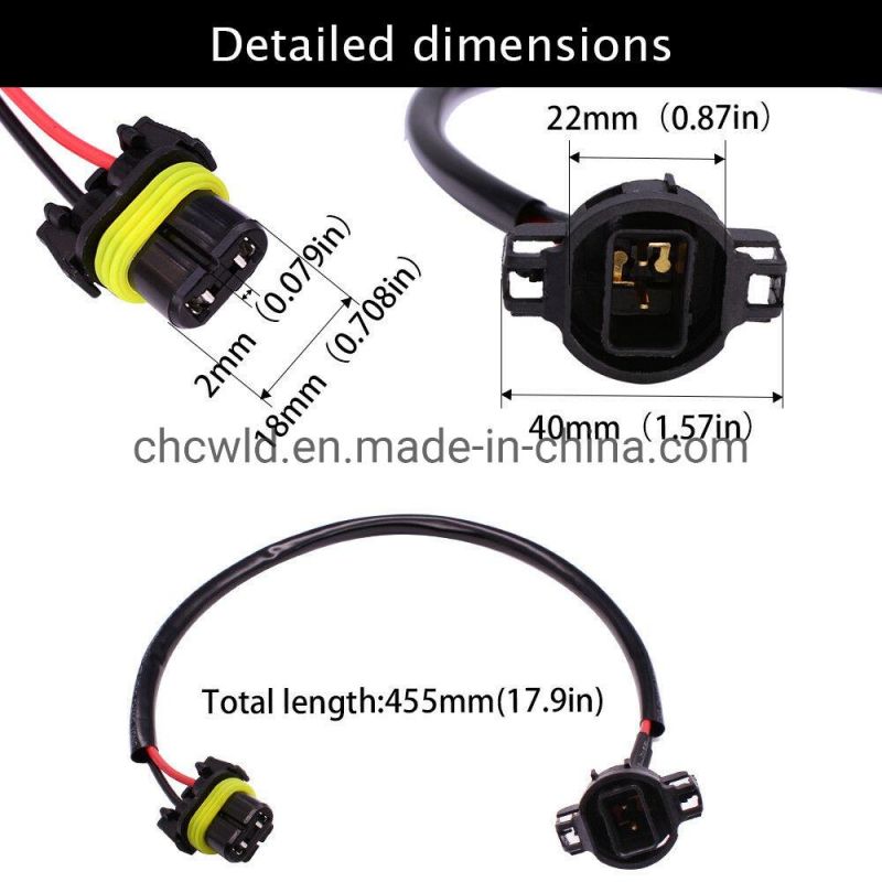 Conversion Kit5202 H16 to 9006 Hb4 Wire Harness for Ballast Socket