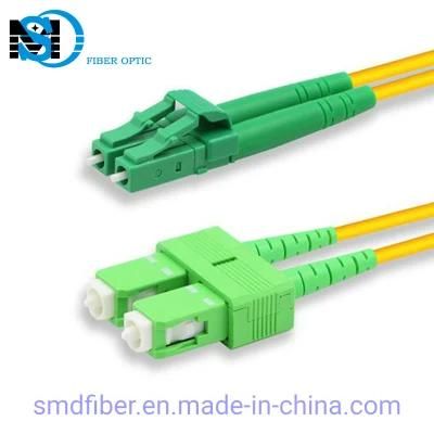 LC/APC to Sc/APC Fiber Optic Patch Cord Sm Duplex PVC Cable