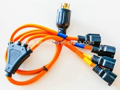 Heavy Duty Outdoor Generator 3 Conductor Triple Tap Extension Cord