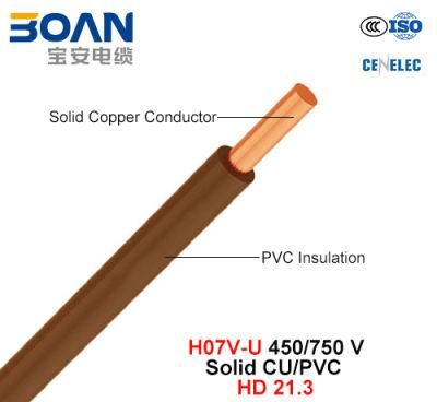 H07V-U, Electric Wire, 450/7500 V, Sloid Cu/PVC (HD 21.3)