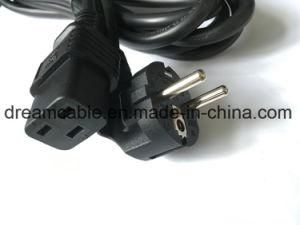 1.2m Black VDE Kema 16A 250V EU Cee7 Power Cord