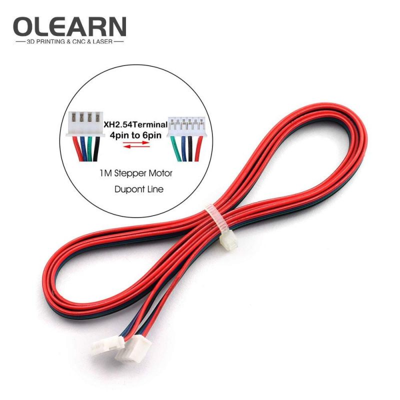 Olearn 1m/2m Two-Phase Xh2.54 4pin to 6pin Terminal Motor Connector Cable for NEMA 42 Stepper Motor