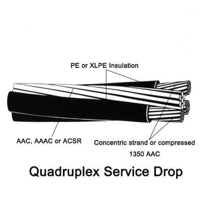 0.6/1 Kv 2X4 AWG ASTM Electrical Wire XLPE ABC Cable