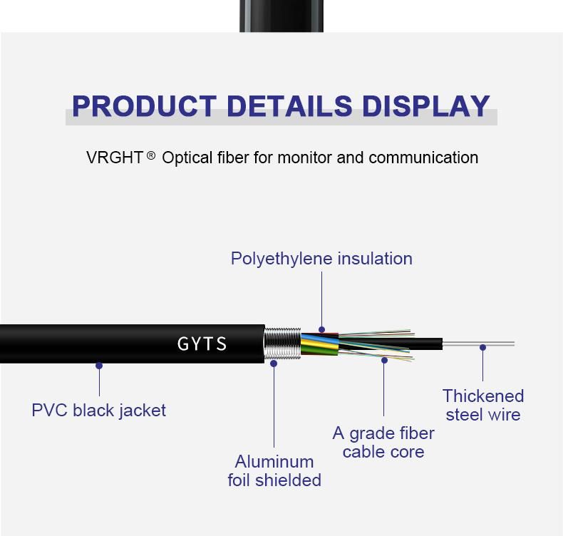 Factory Price 12/24/48/96 Core Armored Outdoor Fiber Optical Cable GYTA/GYXTW/GYTS/Gyfts Communication Cable Manufacturer