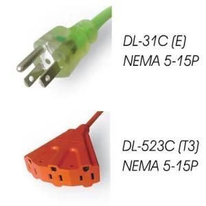 Us UL/ETL Heave Duty Outdoor Extension Cord with Triple Tap Sjtw12/3 25FT