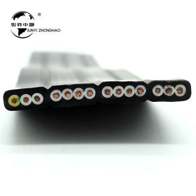 6-24 Core Low Smoke Non Halogen Flexible Connection Elevator Flat Traveling Cable