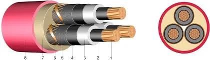5-8kv XLPE Insulated PVC Sheathed Unarmoured Power Cable 100/133% Insulation Levels