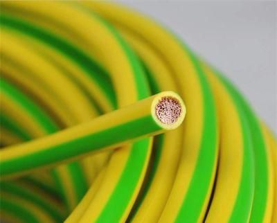 Green-Yellow Color PVC Insulated Flexible Wire 10mm2 16m2 Copper Electrical Earth Wire