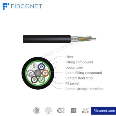FTTH GYTA Fiber Optic Outdoor Cable 12-216 Core Cable with Fast Connector