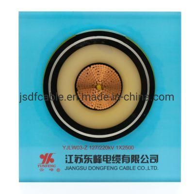 127/220kv Copper Conductor XLPE Insulated Corrugated Aluminum Sheath PVC Sheath Power Cable