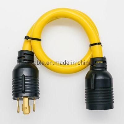 Power Extension Cord, NEMA L5-30p to NEMA L5-30r- Heavy Duty Black, Locking Connectors