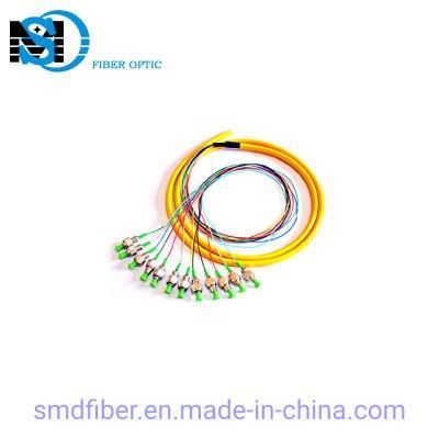 FC/APC 12 Cores Bundle Fan out Fiber Optic Pigtail
