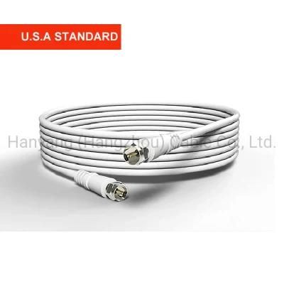 Inventory Low Price RF TV Antenna Cable 18AWG RG6 Coaxial Cable with F Connector 20m