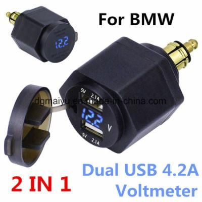 Dual USB Charger Adapter Socket for BMW DIN Hella Plug