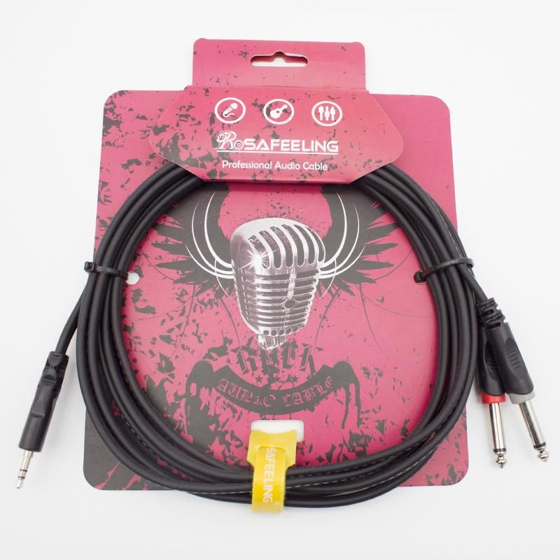 Electric PVC Wire Flexible AV Control Cable with Audio Connector 3.5 Stereo to 2X6.35 Plug (FAC20)