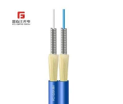 FTTH Gjsfjbv Duplex Double Tube Spiral Armored Cable Fiber Optic Cable