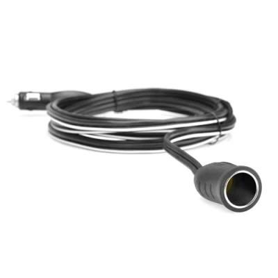 Cigarette Lighter Extension Cord Cigarette Lighter Cable 3.7m/12.1FT Cigarette Lighter Socket, 11 AWG Electric Wires (Black)