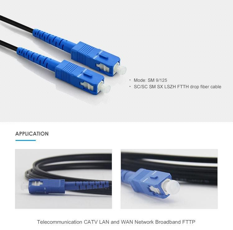 Upc/APC Sc/LC/FC/St/Mu/MTRJ/E2000 Simplex/Duplex 62.5/125 Singlemode Multimode Om1/Om2/Om3/Om4/Om5 2.0/3.0mm, 3meters Fiber Optic Patch Cord