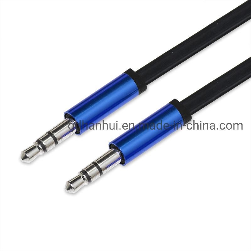 Aluminum Connector, PVC Flat Aux Audio Cable
