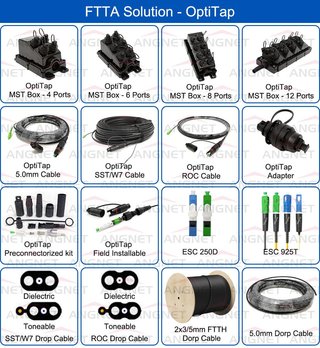 Fiber & Electric Outdoor Aerial 1-24core Flat Hybrid Toneable Drop Cable